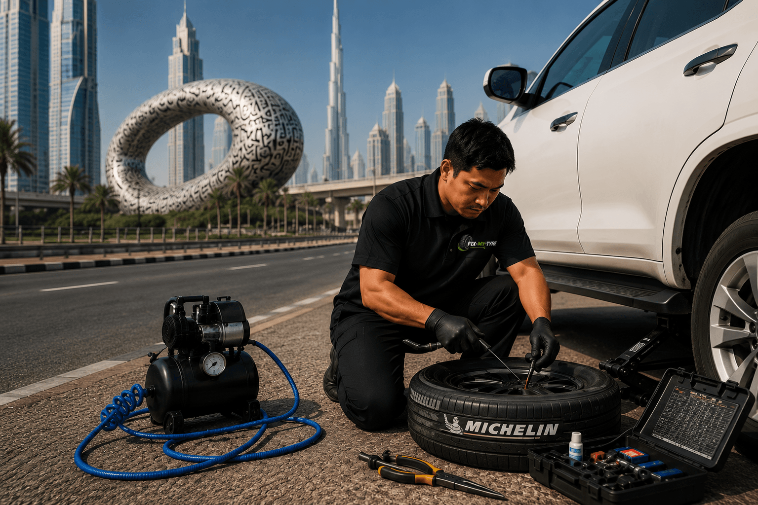 Tyre Repair Dubai – On-Site in 30-45 Minutes